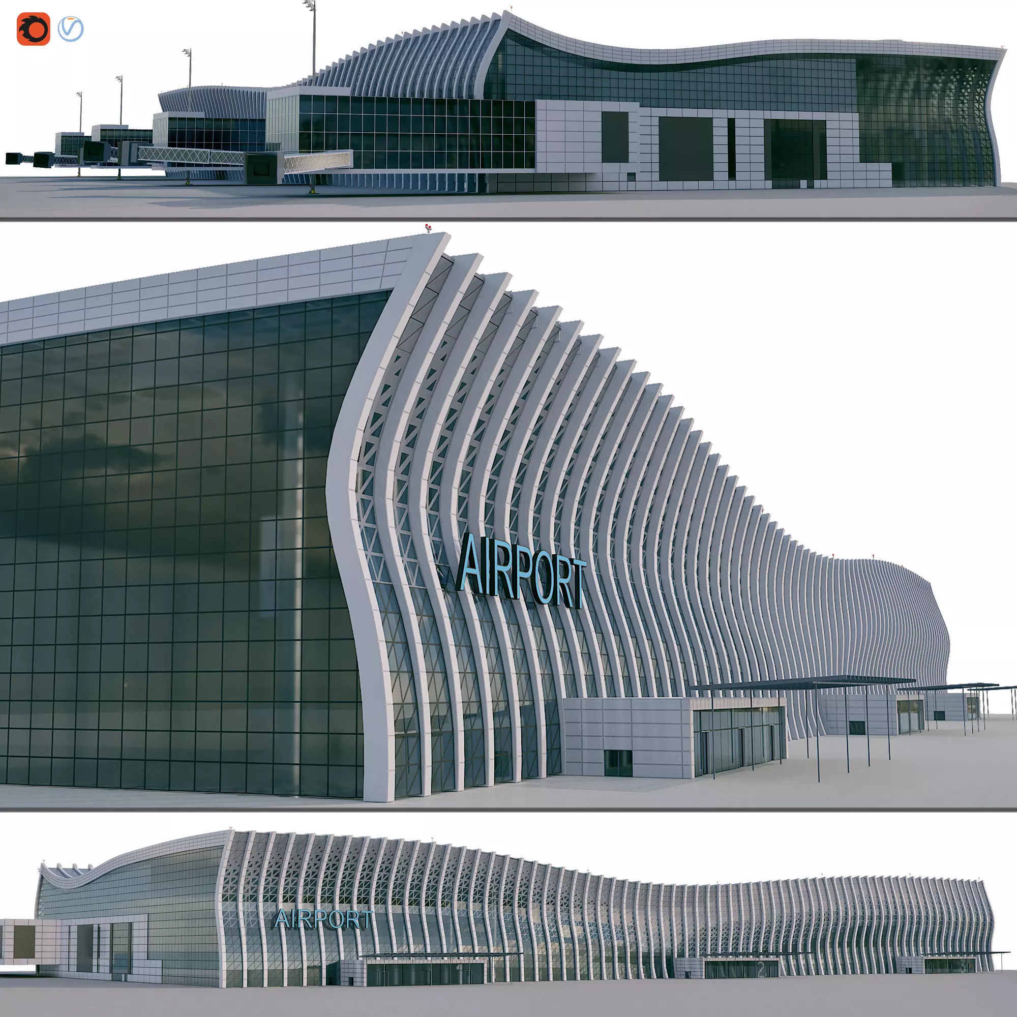Airport Building 3D model_0