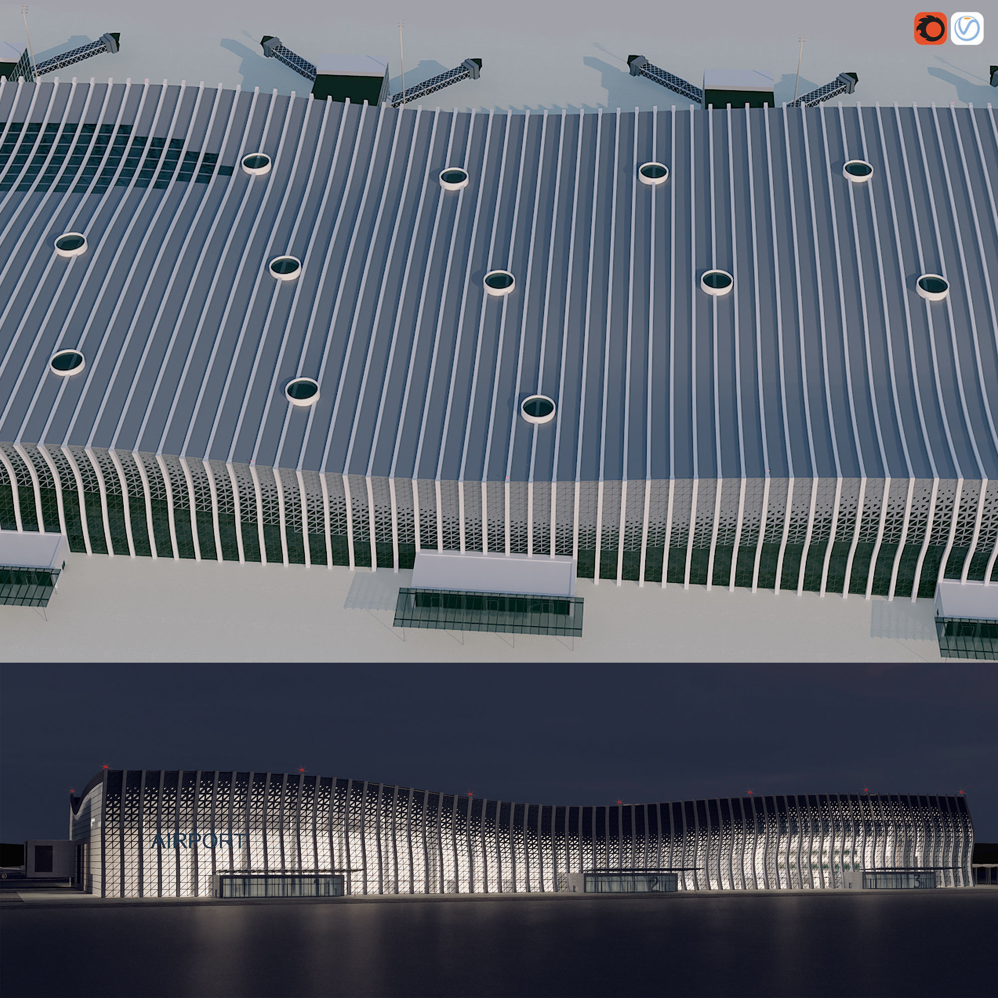 Airport Building 3D model_1