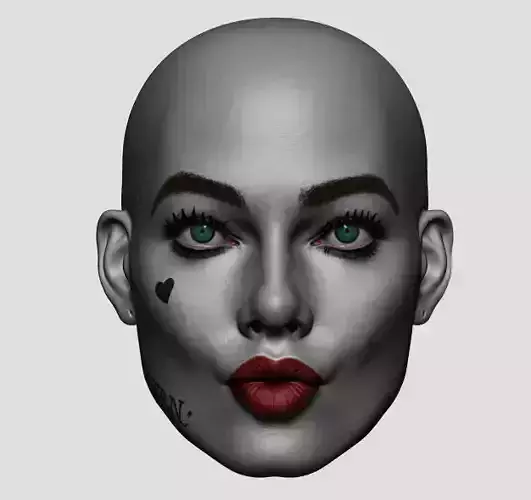 Harley Quinn  3D printable head without neck and hair