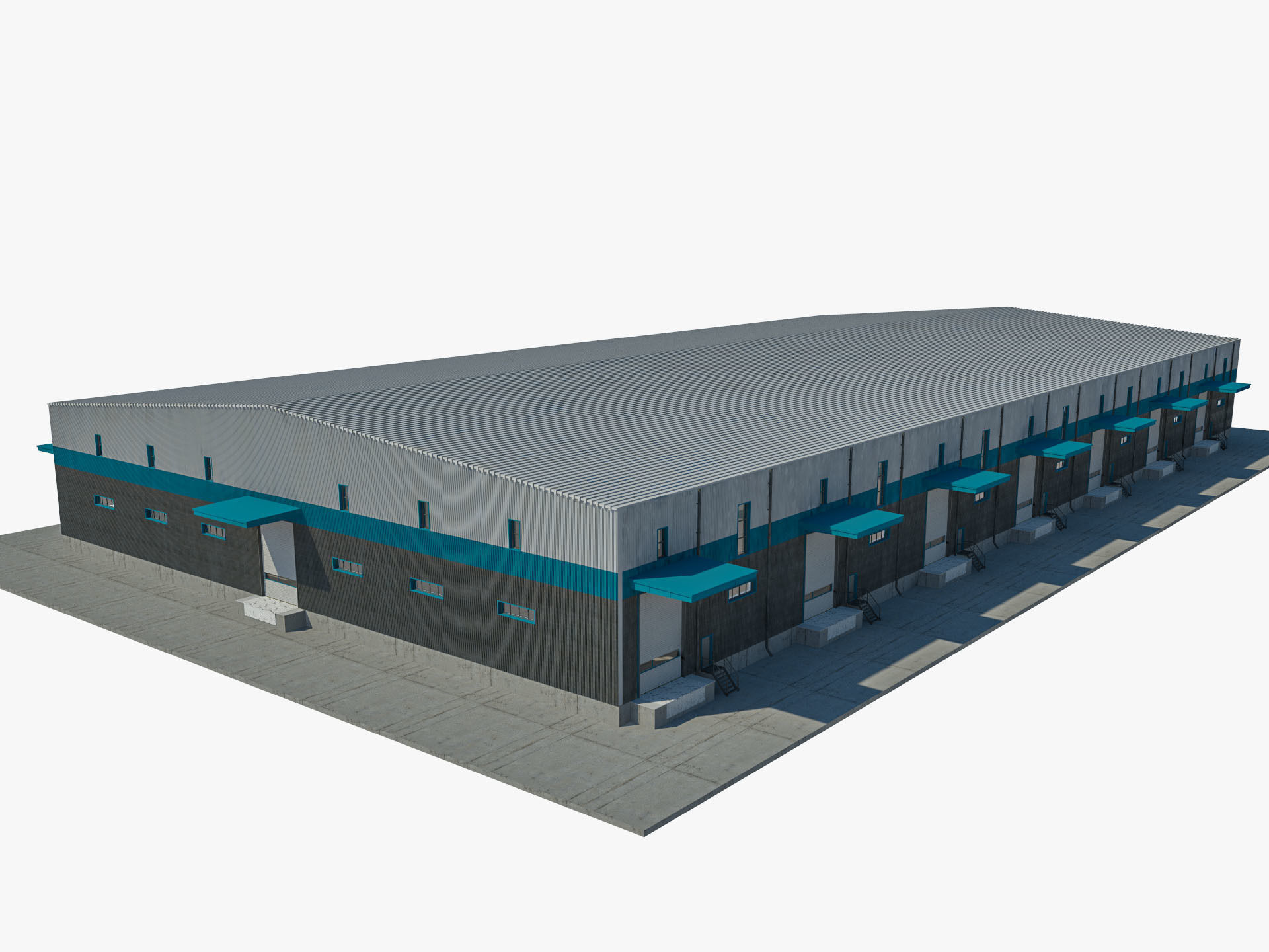 Warehouse 9 interior and exterior model 3D model_2