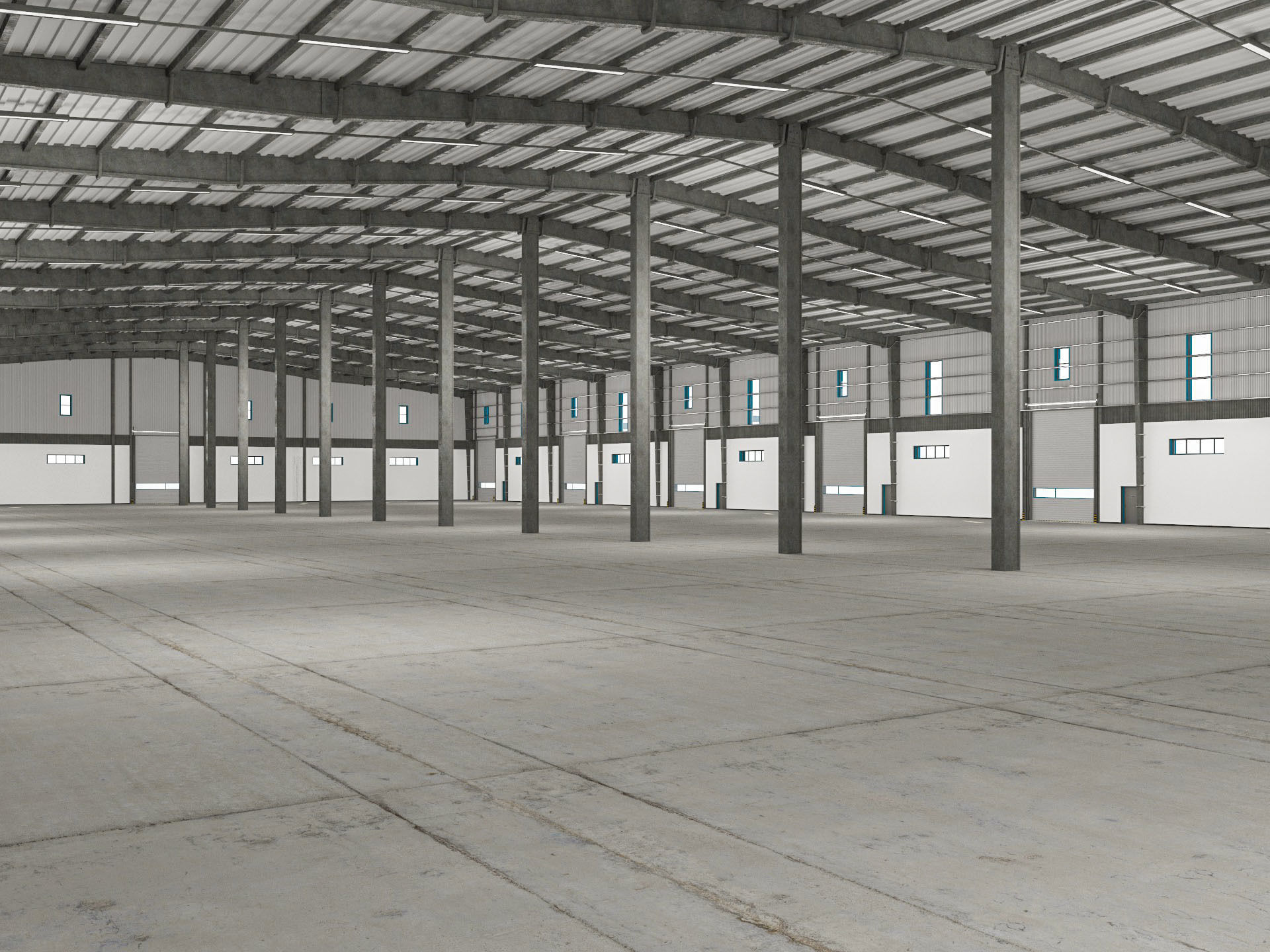 Warehouse 9 interior and exterior model 3D model_1