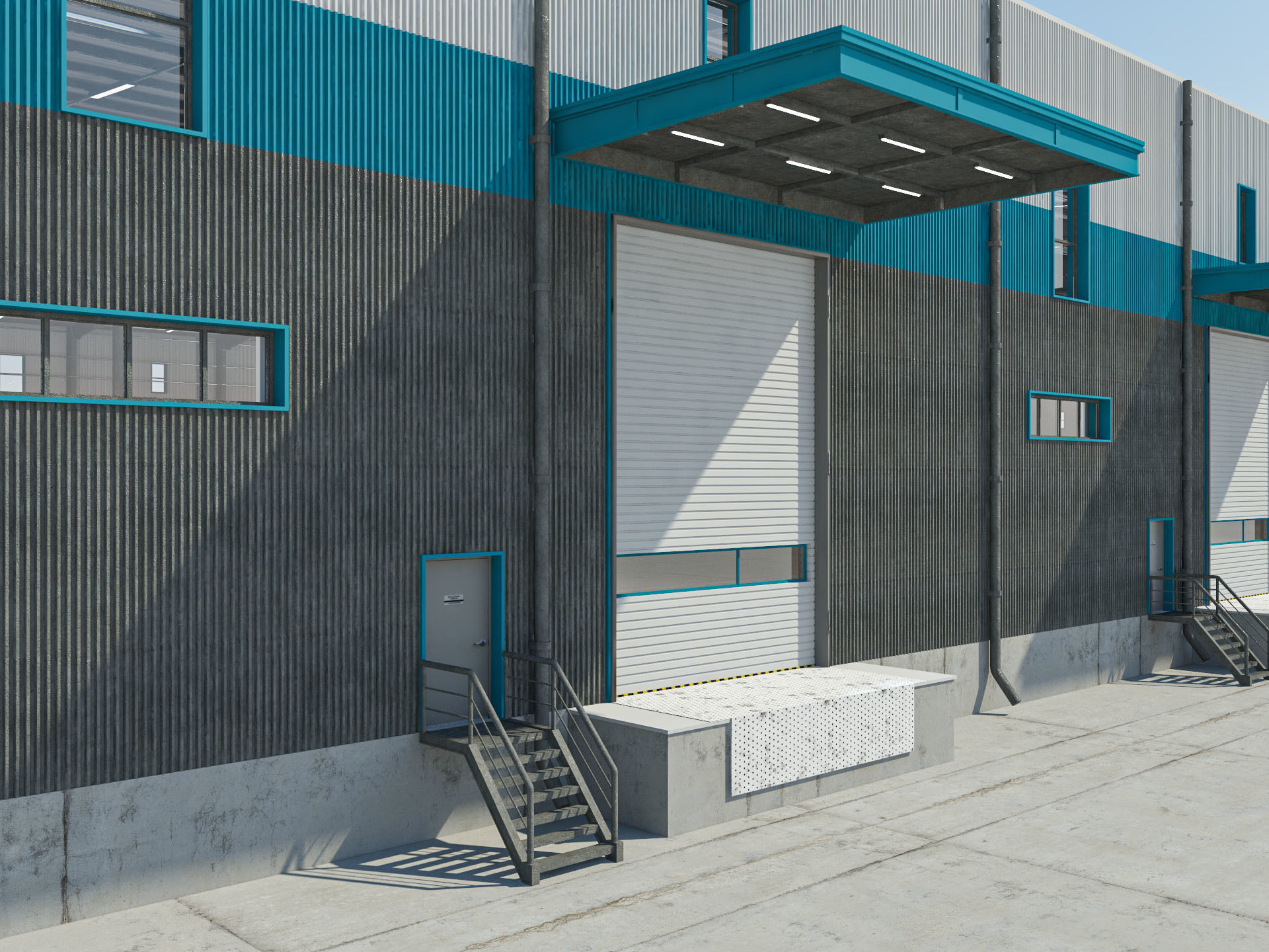 Warehouse 9 interior and exterior model 3D model_8