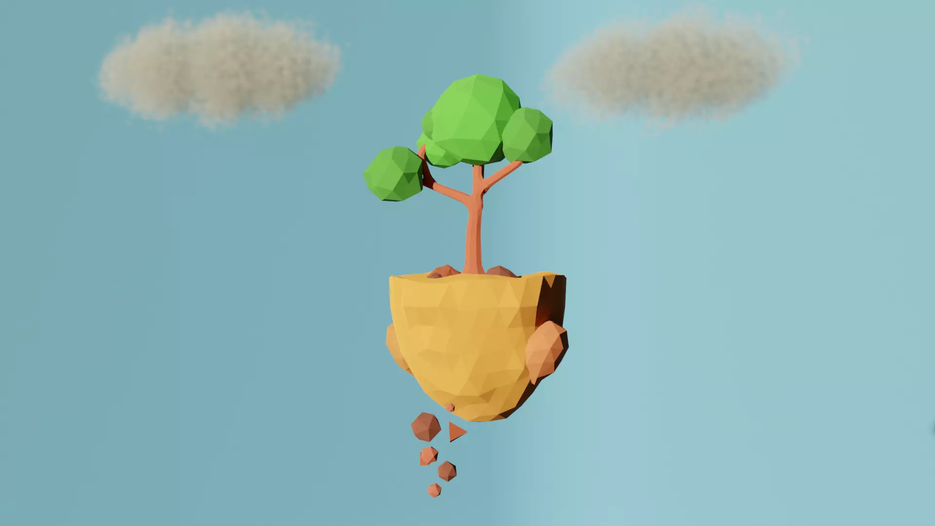 Low Poly Island tree Free low-poly 3D model_0