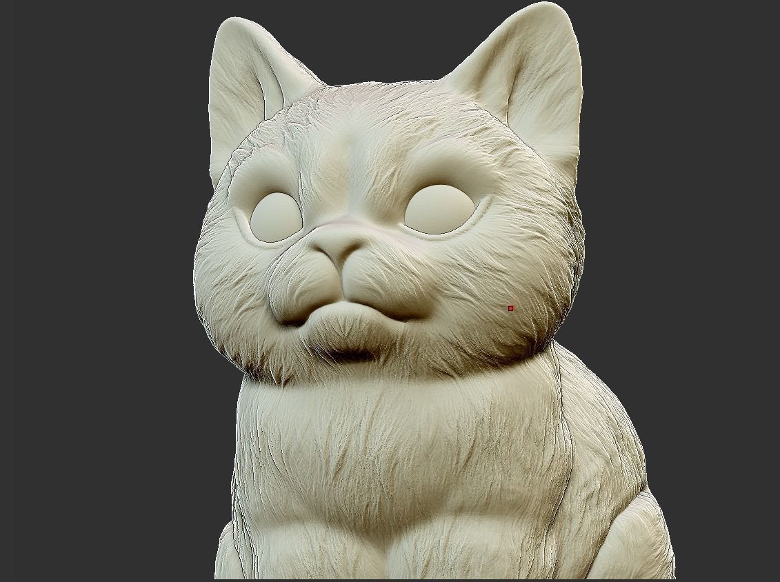 cat sitting 3D print model_5
