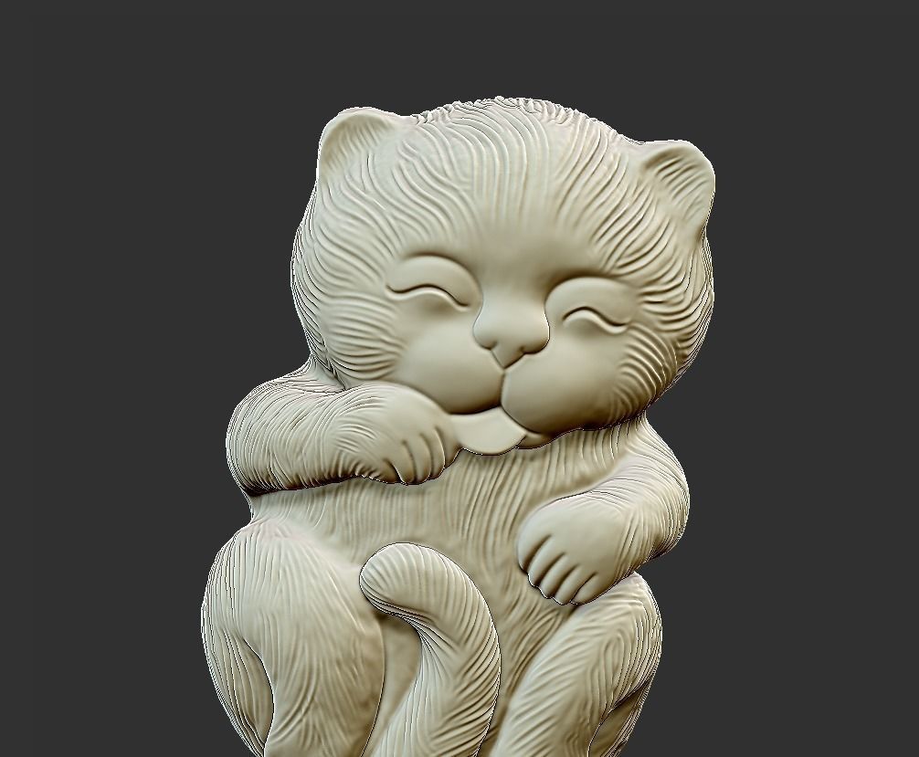 baby cat 3D print model_5
