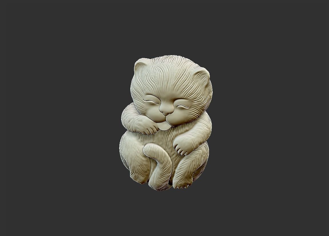 baby cat 3D print model_1