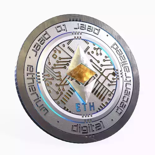 Ethereum Cryptocurrency Coin  Low-poly 3D model