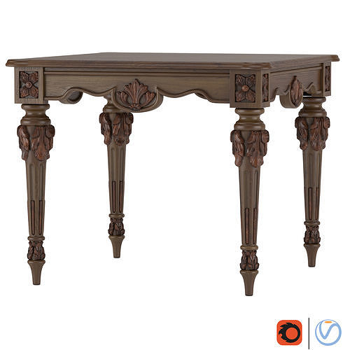 Carved table 3D model