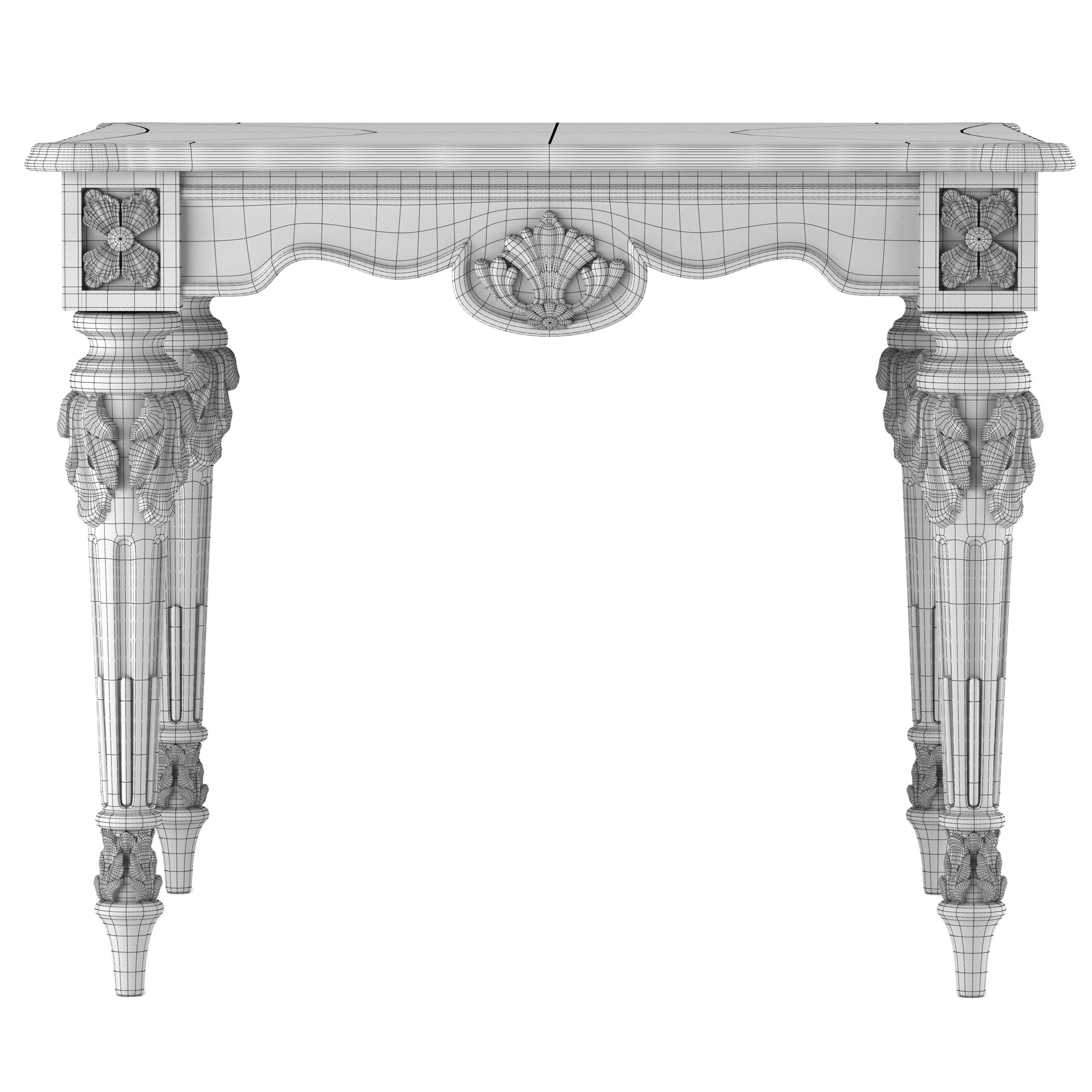 Carved table 3D model_3