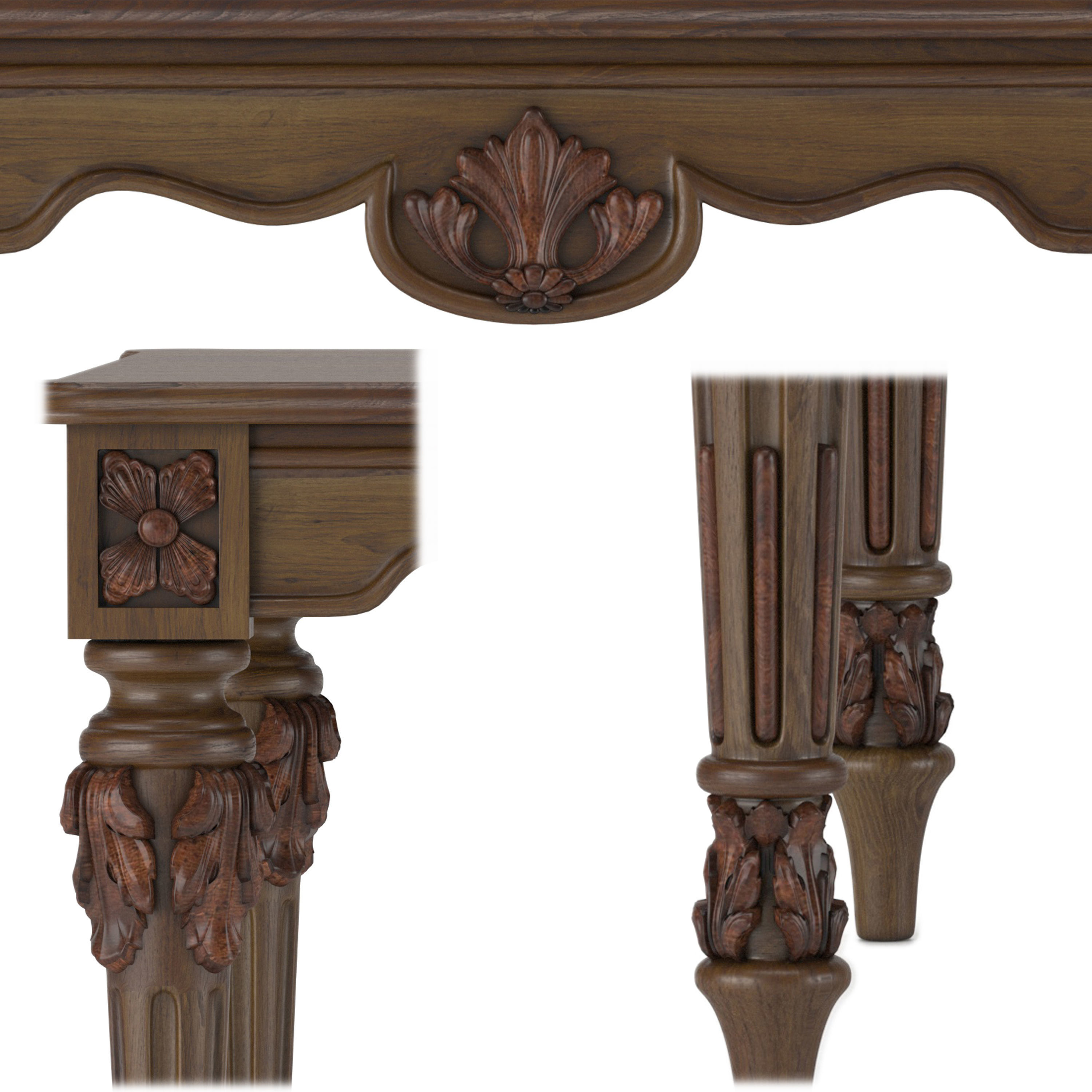 Carved table 3D model_2