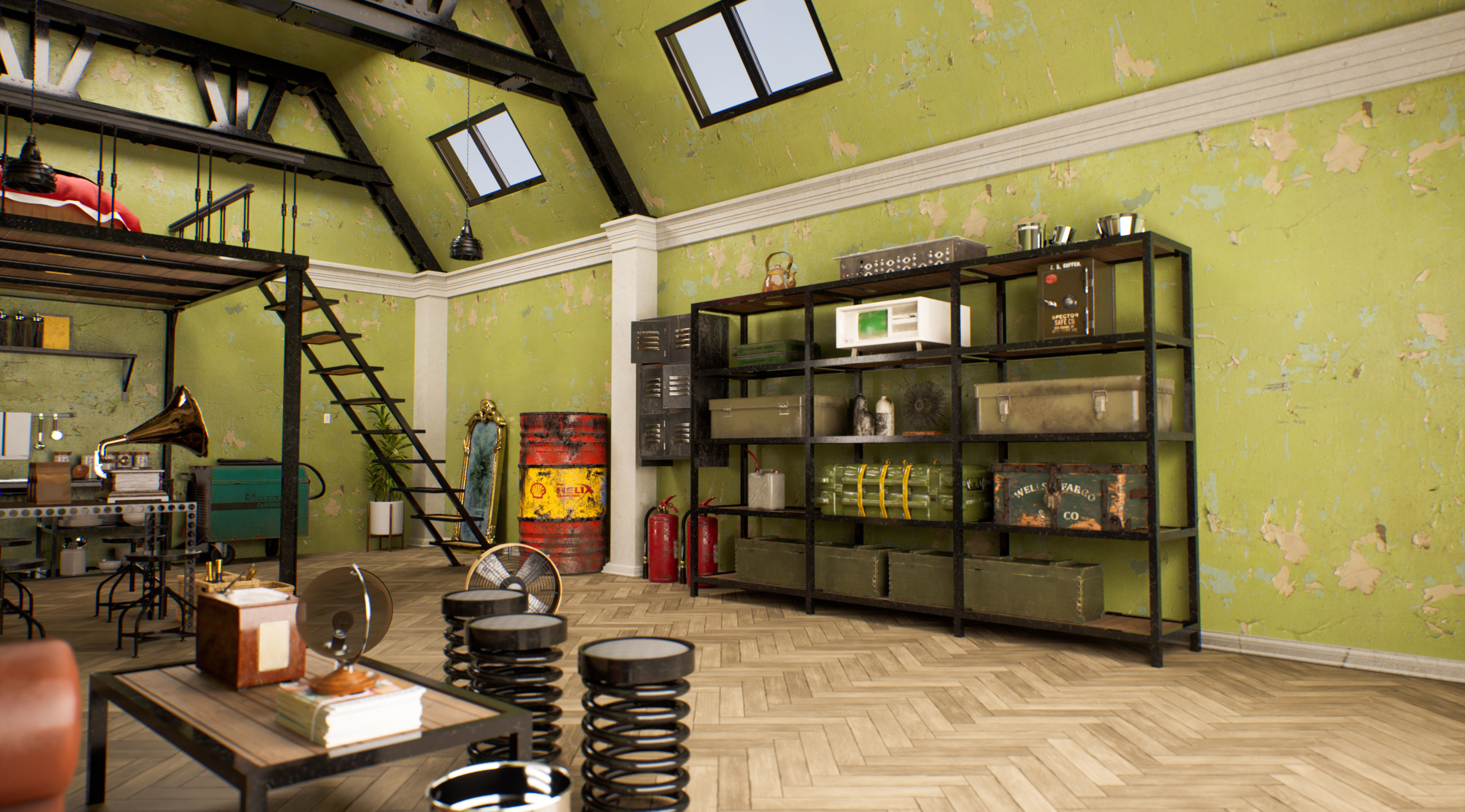 Loft Interior Scene  3D model_2