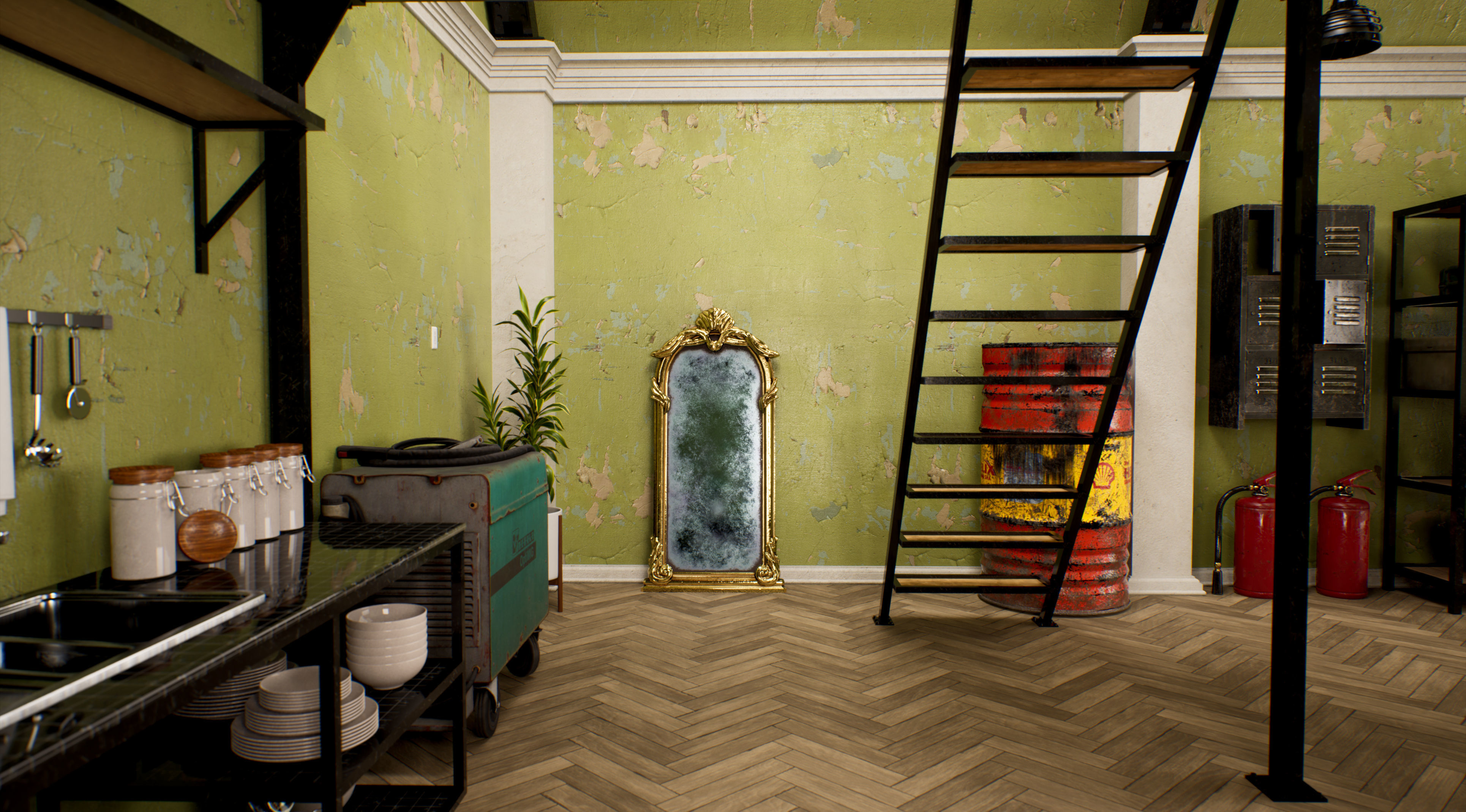 Loft Interior Scene  3D model_4