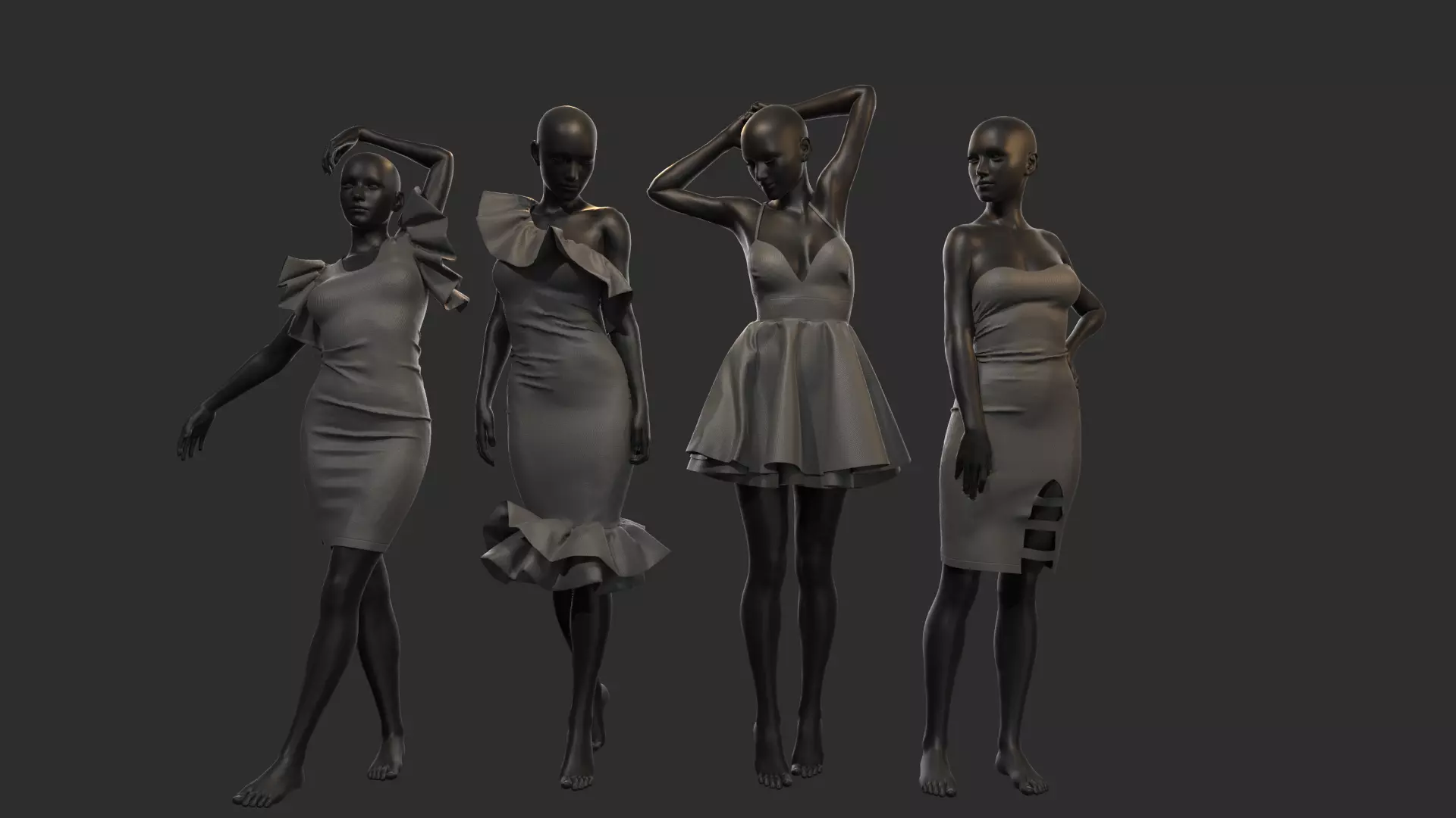 Female dresses  3D model_0