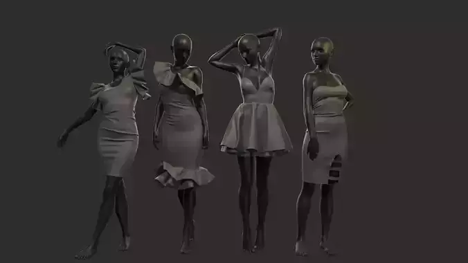 Female dresses  3D model