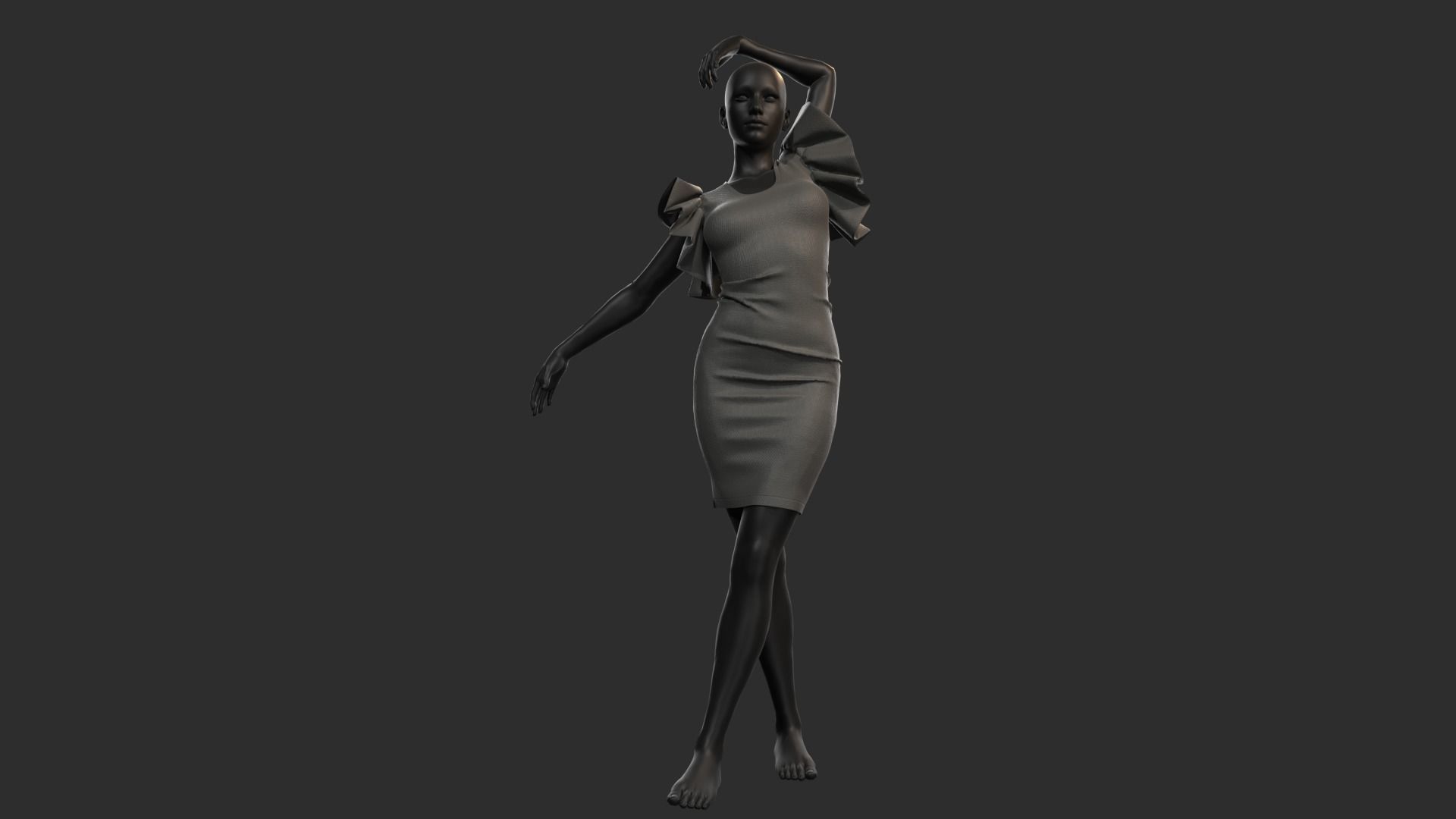 Female dresses  3D model_3