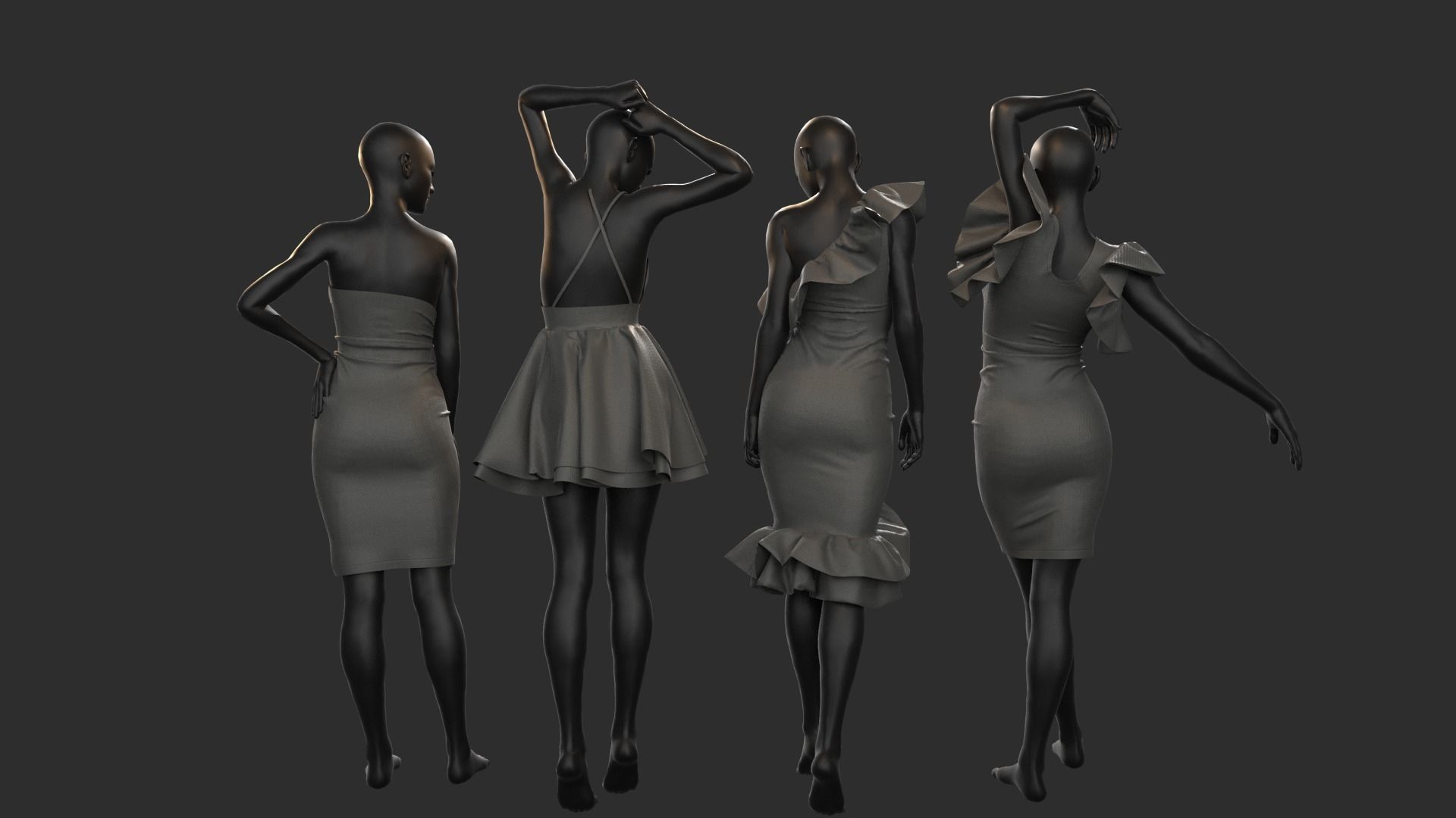 Female dresses  3D model_1