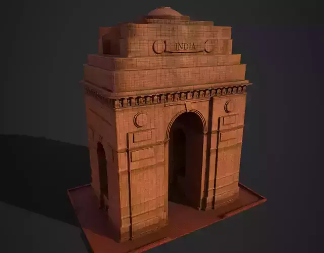 India Gate Low-poly 3D model