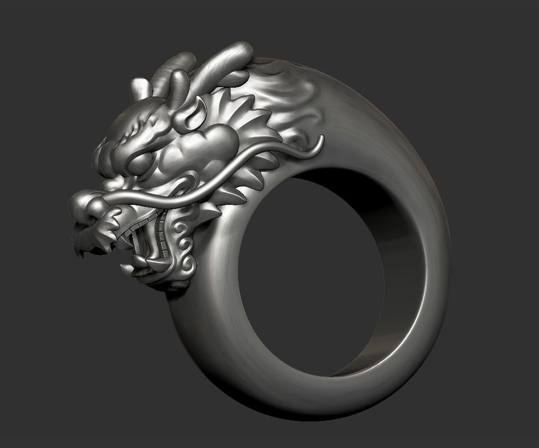 dragon ring 3D print model_2
