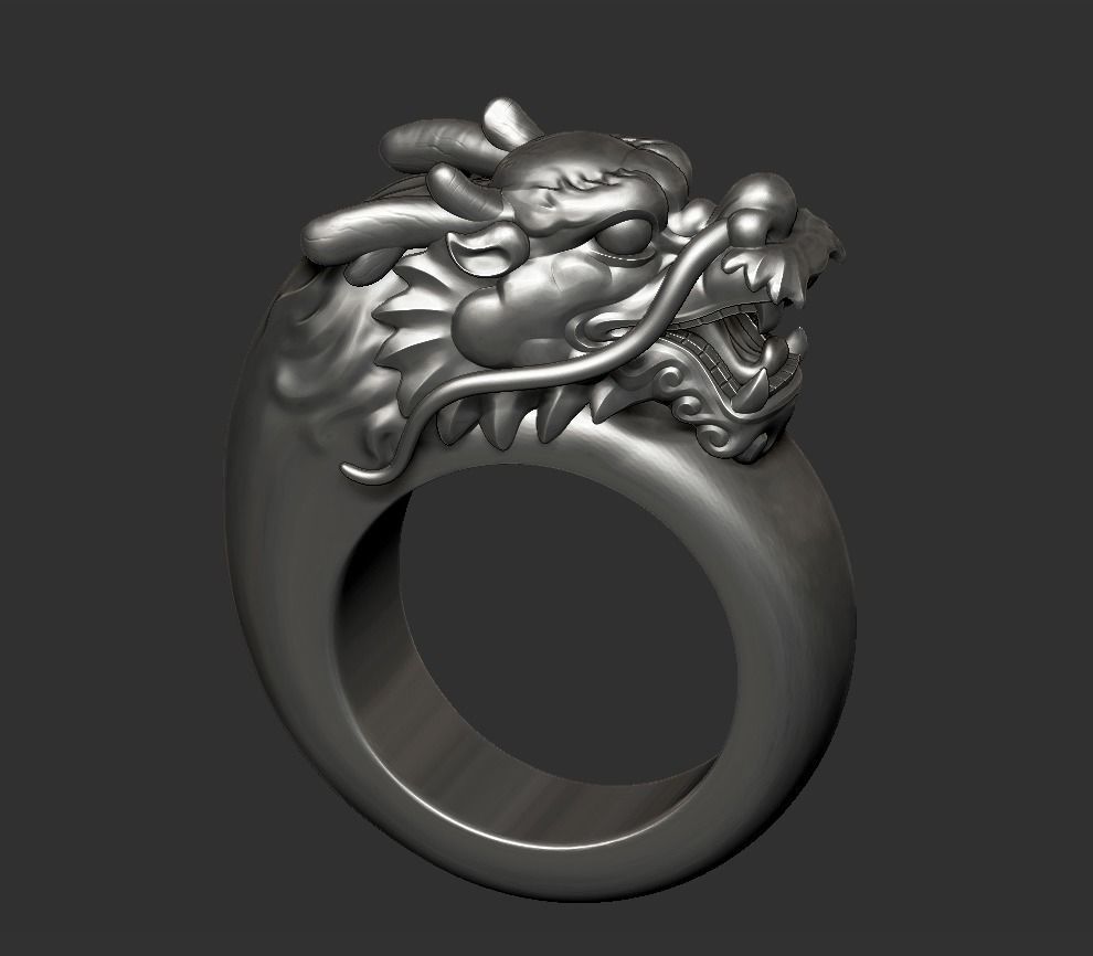 dragon ring 3D print model_4