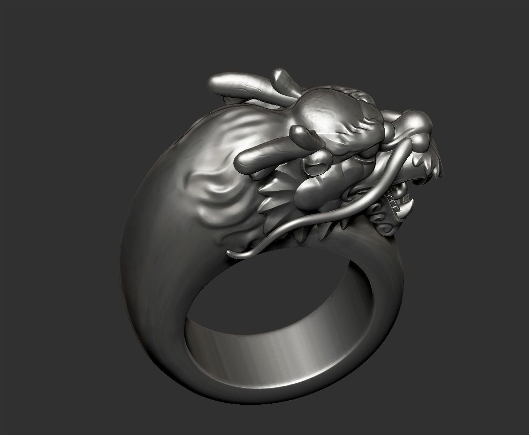 dragon ring 3D print model_5