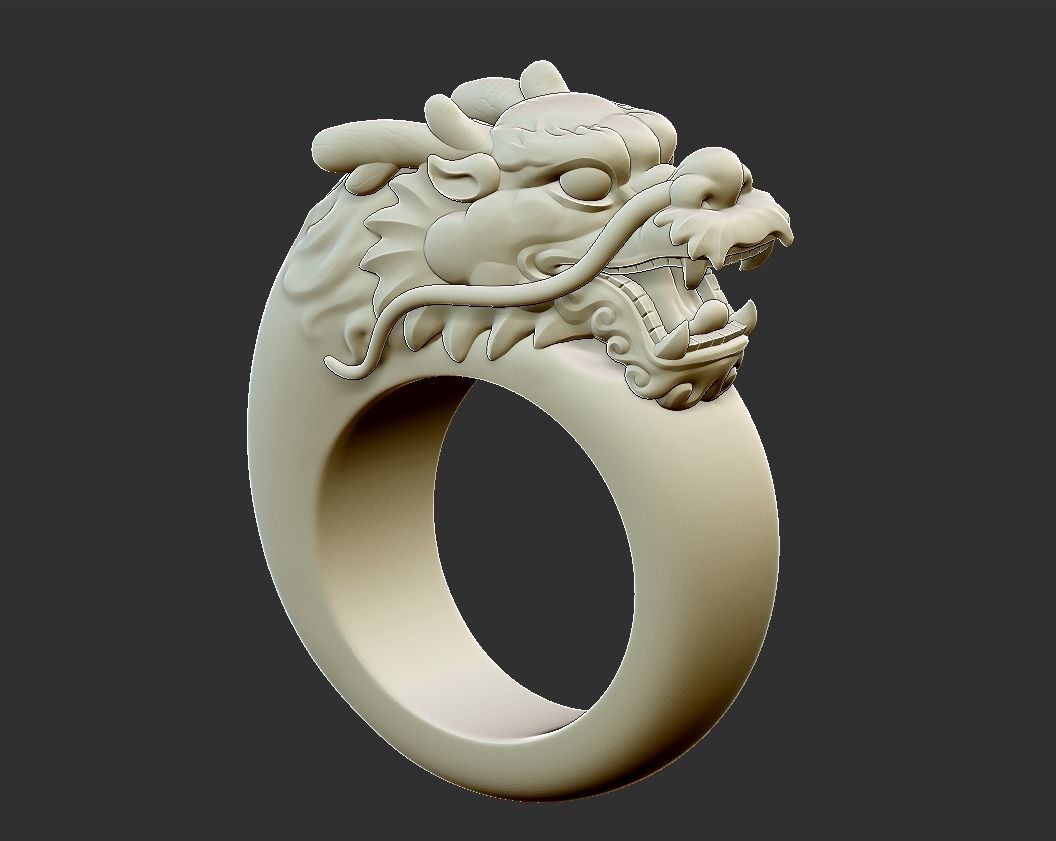 dragon ring 3D print model_6
