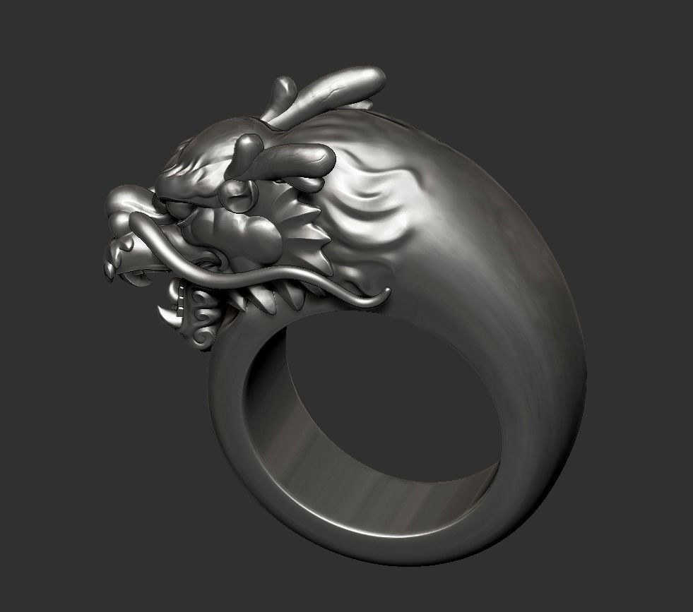 dragon ring 3D print model_3