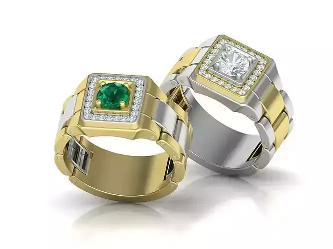 Signet Men Ring Watches Design Ring printable model 12US size