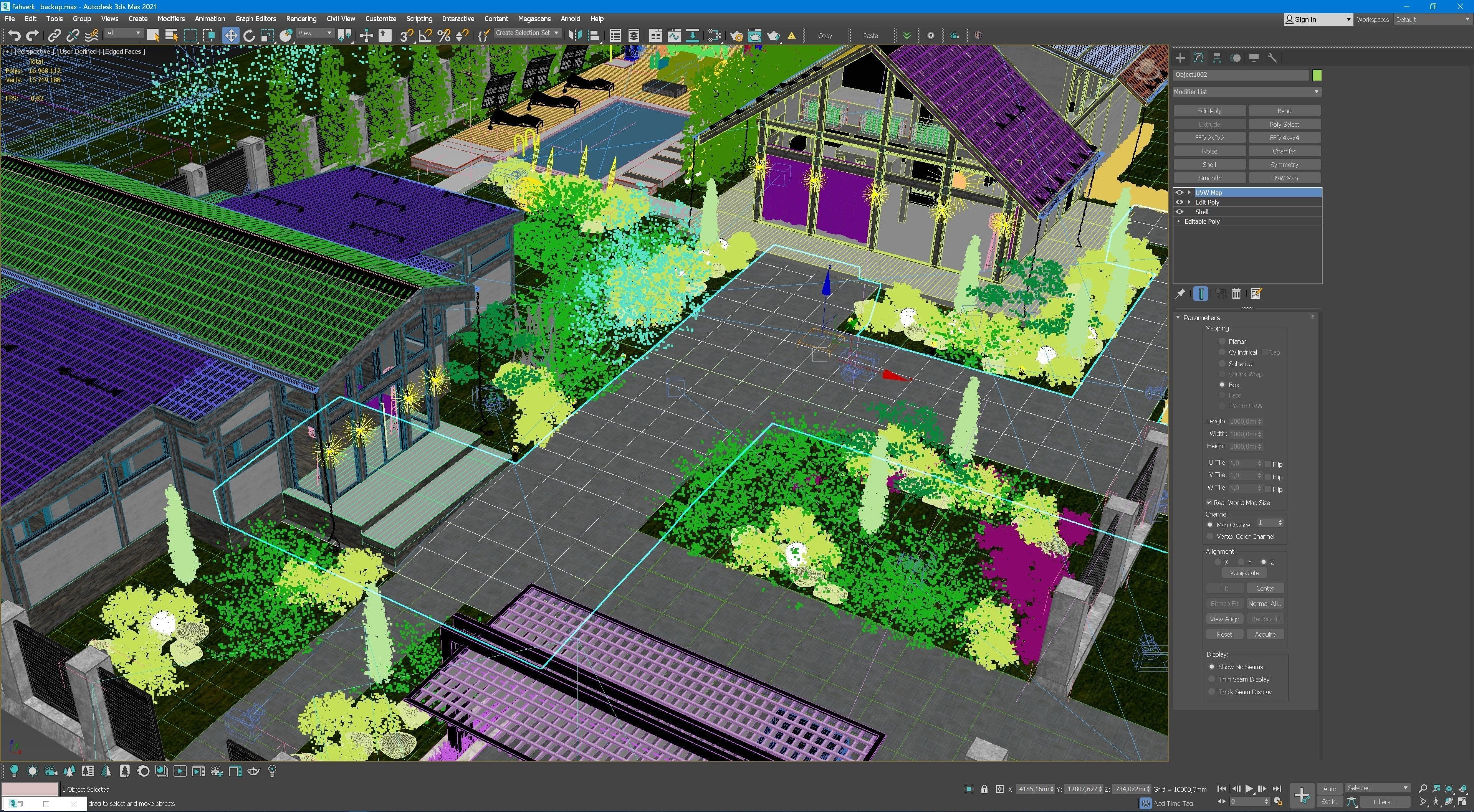 3D scene modern house on cloudy day 3D model_7