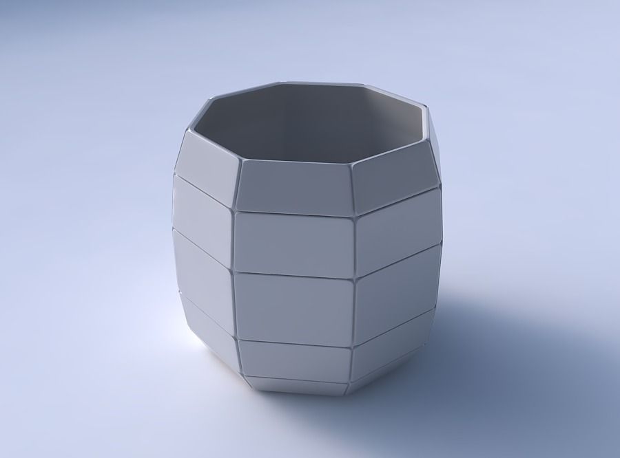 Bowl cylindrical with large plates 3D print model_3