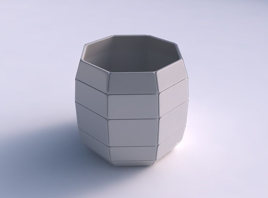 Bowl cylindrical with large plates 3D print model_0