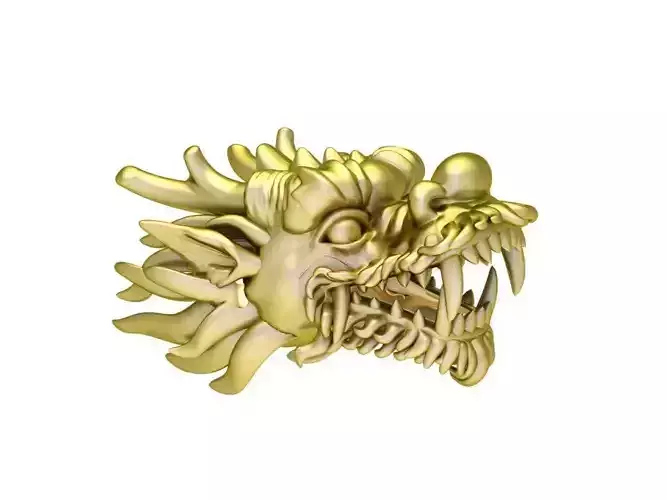 Lucky Dragon Head Jewelry 3D Model 3023