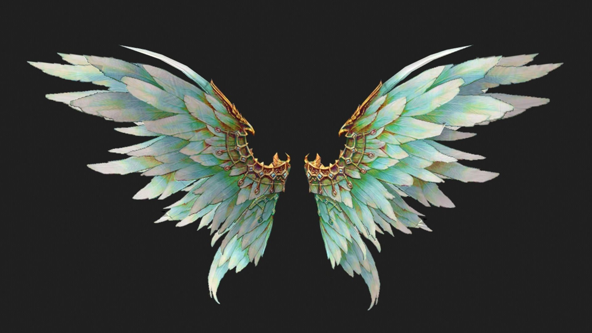 Angel Wing Low-poly 3D model_3