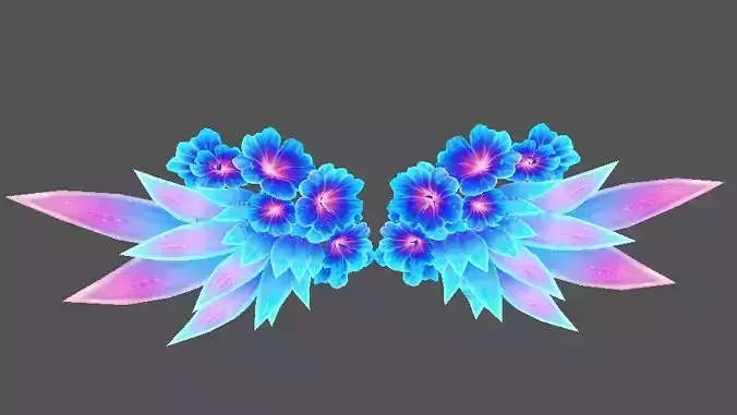 Flower wings Low-poly 3D model