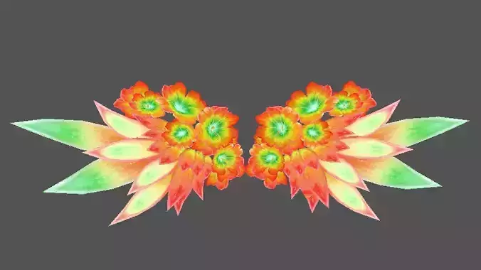 Flower wings Low-poly 3D model