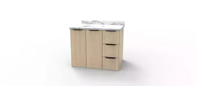 100-P5-VANITY-01 bathroom vanity with two drawers and marble top