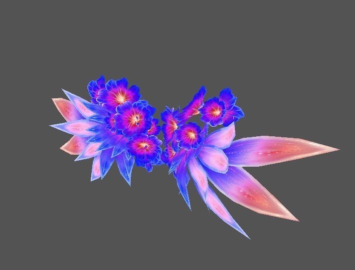 Flower wings Low-poly 3D model_2
