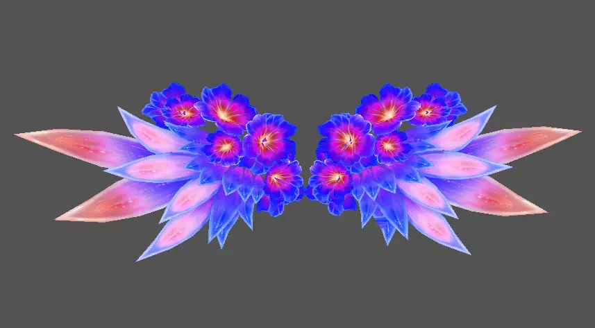 Flower wings Low-poly 3D model_0