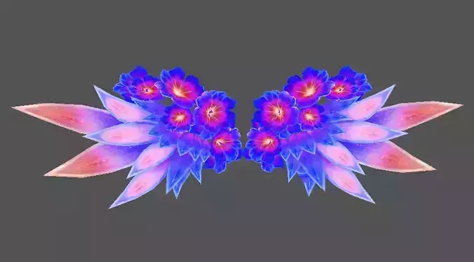 Flower wings Low-poly 3D model