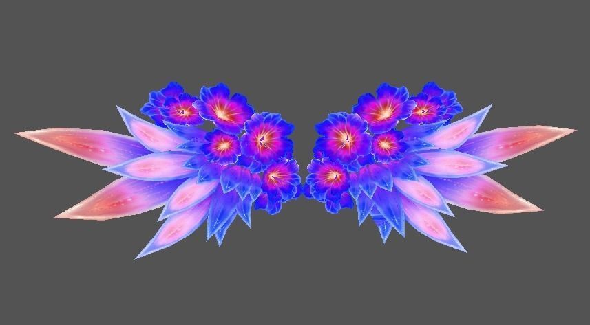 Flower wings Low-poly 3D model_7