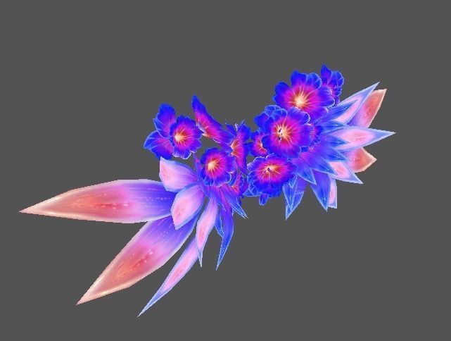 Flower wings Low-poly 3D model_8