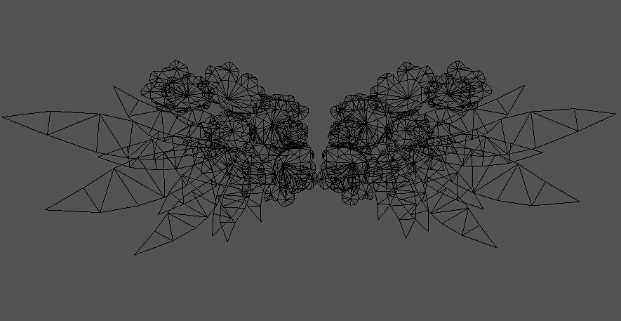 Flower wings Low-poly 3D model_3