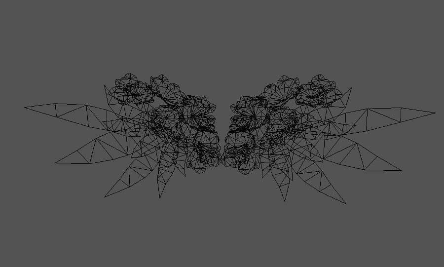 Flower wings Low-poly 3D model_5