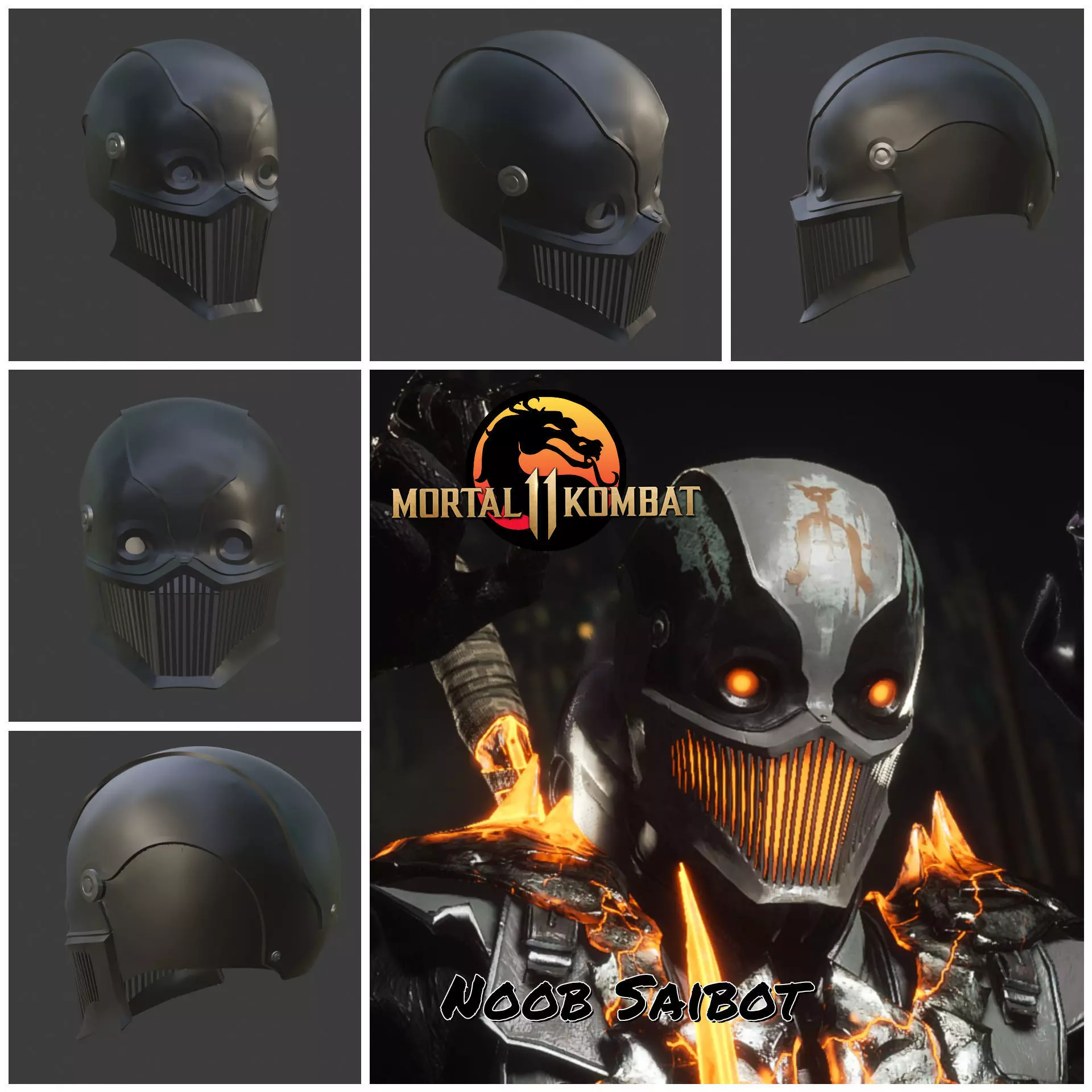 Noob Saibot helmet  from Mortal Kombat 11 - Kilgore 3D print model_0