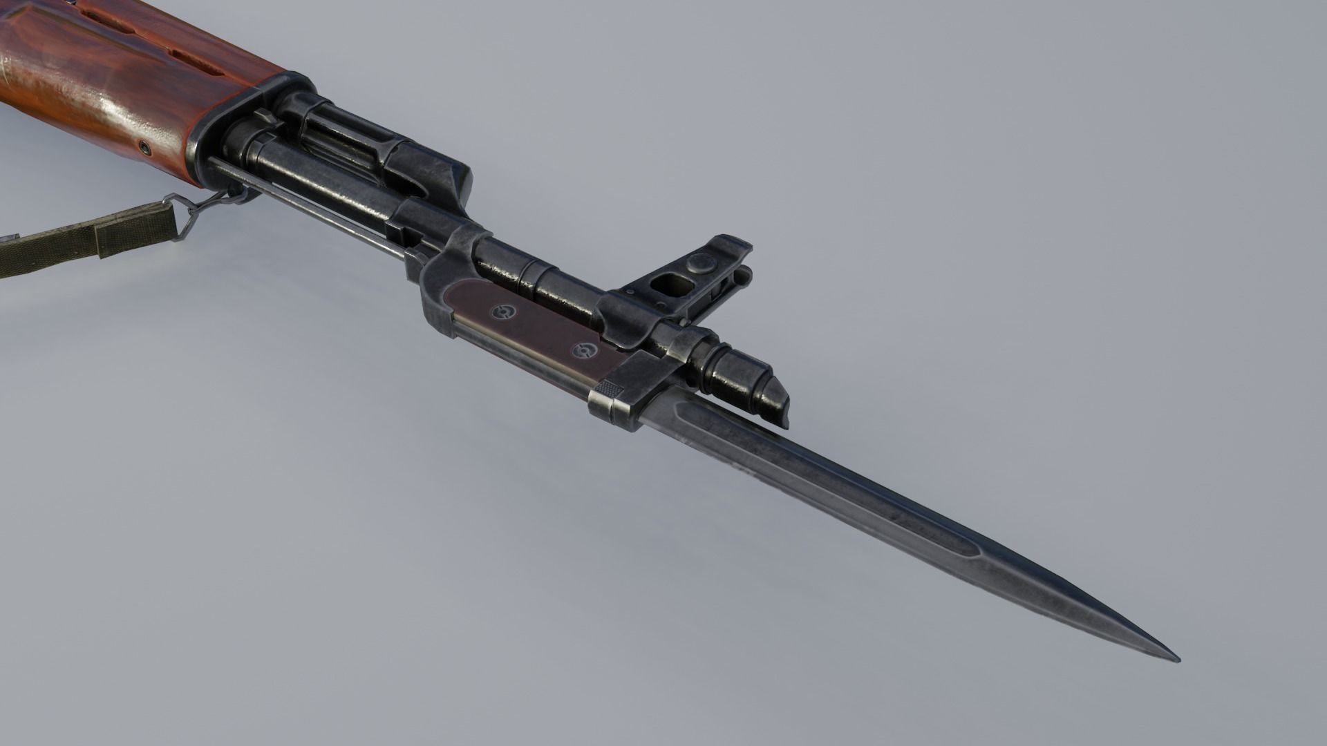 AK-47 Realistic rifle Low-poly 3D model_5