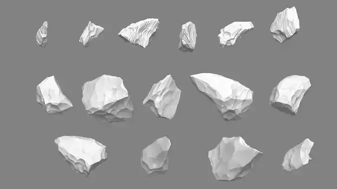 Obsidian rocks HD pack - 15 pieces