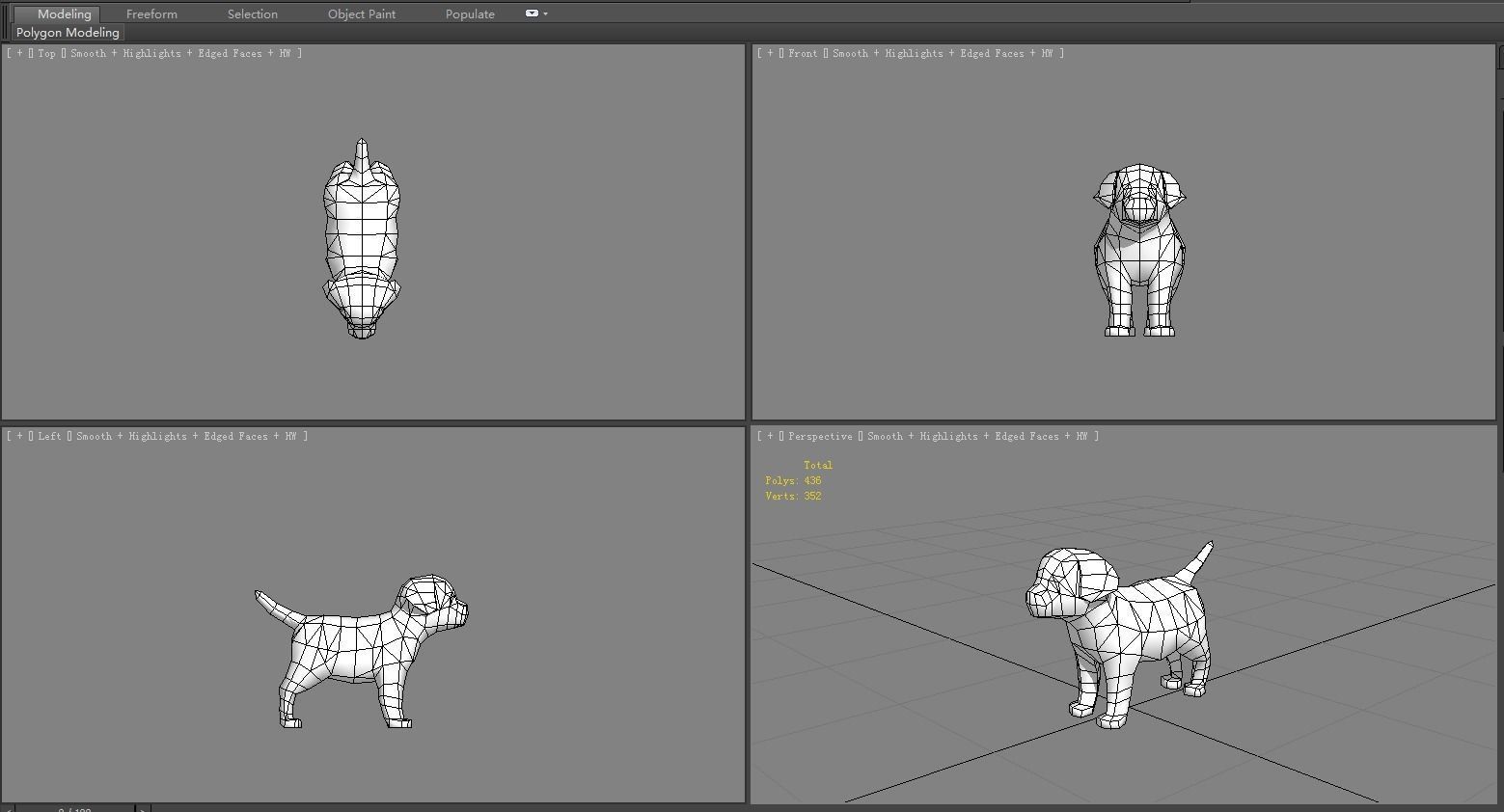 Cartoon puppy - brown dog Low-poly 3D model_5