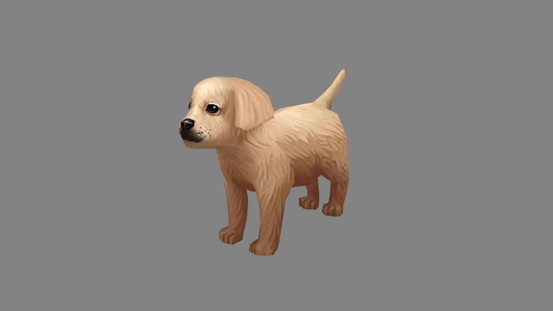 Cartoon puppy - brown dog Low-poly 3D model_0