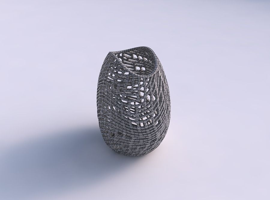 Bowl compressed with twisted lattice tiles 3D print model_5