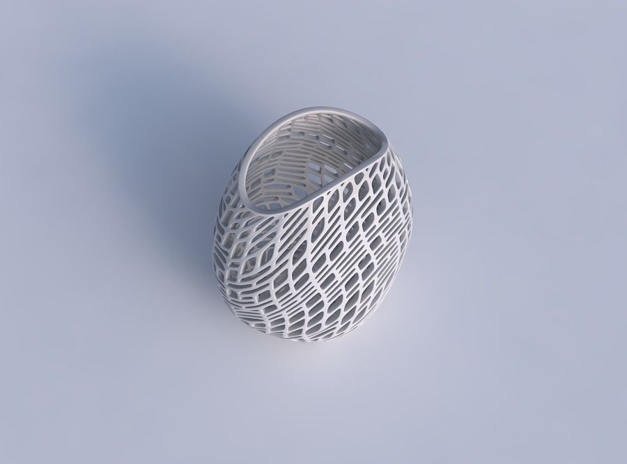 Bowl compressed with twisted lattice tiles 3D print model_1