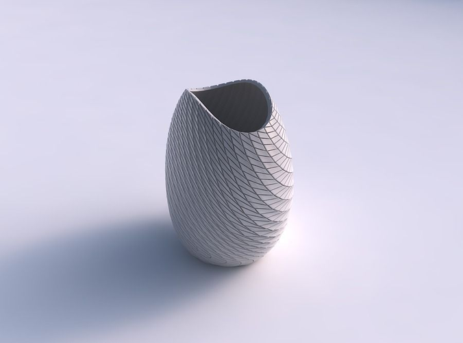 Bowl compressed with twisted diagonal grid plates